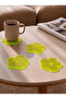 Set of 4 Green Floral Plexiglass Coasters (10X10 cm) - 2