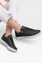 Orthopedic Sole Side Zipper Women's Sneaker Shoes Black White - 7