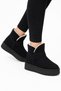 Thick Soled, Fur Lined, Velcro Women's Boots Black - 2