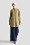 Modal Blend Buttoned Basic Tunic Milk Coffee - 2