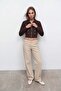 Women's coffee button detailed blazer jacket alc-x15660 - 4