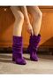 Telly Purple Suede Rubber Sole Boots Bottie - 2