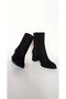 Black Suede Boots Round Toe 5C Heel Height Ankle Length - 4