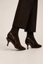Banded Satin Pointed Toe Heeled Women's Sandals (5cm) Brown - 4