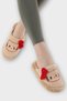 Warm Winter Women's House Slippers with Hellokitty Figure Beige - Red - 3