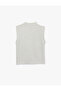 High Collar Regular Fit Viscose Fabric Basic Tank Top