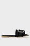 Women's Tassel Detail Buckle Denim Slippers Black
