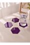 Set of 4 Purple Hexagonal Plexiglass Coasters (10X10 cm)