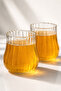 Borosilicate Optical Drop Soft Drink Glass 420 ml – Set of 2 Stylish Beverage Glasses - 5