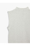 High Collar Regular Fit Viscose Fabric Basic Tank Top - 3