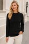Women's Round Neck Long Sleeve Hair Braided Patterned Stylish Casual Black Knitwear Sweater - 7