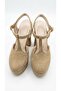 Straw Beige Women's Long Heeled Platform Shoes