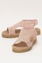 Open Front Knitted Patterned Elastic Women's Sandals Pudra - 2