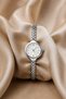 Women's Pinterest Model Silver Color Steel Cord Wristwatch
