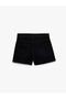 Floral Appliqué Detailed Pocketed Cotton Denim Short Skirt - 5