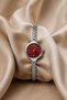Women's Pinterest Model Silver Color Steel Cord Wristwatch