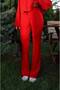 Women's Boat Neck Loose Blouse and Spanish Flare Pants Two-Piece Set - 3
