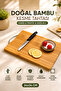 Bamboo Cutting Board 24X34 cm Large Size Natural Wooden Kitchen Chopping Board with Metal Handle