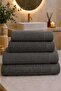 Mirela 4-Piece Bath Towel Set - Hand and Face Towels - Dowry - Gift 100% Cotton