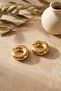 Gold Color Chunky Model Steel Earcuff Earrings - Sold in Pairs - 4
