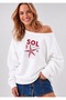 Sea Star Printed Oversized Women's Boat Neck Sweatshirt