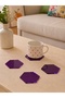 Set of 4 Purple Hexagonal Plexiglass Coasters (10X10 cm) - 2