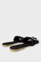 Women's Tassel Detail Buckle Denim Slippers Black - 6