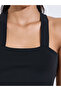 Black Solid Crossover Tie Longline Sports Bra - 4