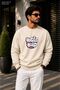 Men's Hustle Hard Graffiti Printed Cycling Round Neck Casual Sweatshirt