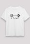 Barbell Printed Unisex White T-Shirt - Tshirt
