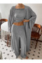 Women's Breathable Comfortable Fabric 3 Piece Nightgown Pajamas Set - 2