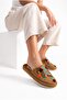Women's Floral Embroidered Suede House Slippers Plush Non-Slip Sole Winter Comfortable Dowry Slippers - 2
