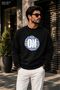 Men's Stay Stronger Circular Typography Printed Cycling Round Neck Casual Sweatshirt