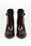 Pink Zippered Women's Boots with Elastic Buckle Heels - 5