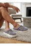 Gray Popart Buckle Plush Women's Slippers / Daily Home Shoes - 3