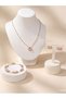 Girls Pink Butterfly Charm Necklace, Bracelet and Earrings Set - 4