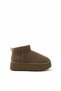 Pikki Mink Suede Thick Sole Women's Boots with Fur Detail on the Inside
