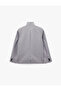 Regular Fit Long Sleeve Button Detailed Stand Collar Double Breasted Blazer Jacket with Pockets - 2