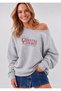 Cowboy Printed Oversized Women's Boat Neck Sweatshirt