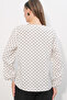 Women's Collar Detailed Polka Dot Blouse 1574 - B.White - 5