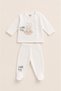 Unisex Baby Bunny Embroidered Long Sleeve Organic Cotton 0-6 Months Baby Set