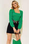 Women's Long Sleeve Knitted Blouse 1418 - Green