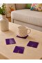 Set of 4 Purple Square Plexiglass Coasters (10X10 cm) - 2