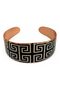 Yellow navy blue mosaic thick copper bracelet, wide form - 3