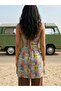 Multi-Color Abstract Print Strappy Top - 2