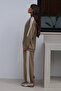 Women's Oversize Two-Piece Tracksuit with Stripes on the Sleeves and Sides 9155 - Khaki - 3