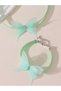 Girls Green Butterfly Charm Choker Necklace and Bracelet Set - 3