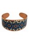 Navy blue thin rumi thick copper bracelet, wide form - 3