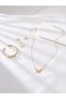 Girls Gold Tone Butterfly Charm Necklace, Bracelet, Ring and Earring Set - 3
