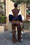 Women's Brown Parachute Fabric Detailed Zippered Tracksuit Set - 6